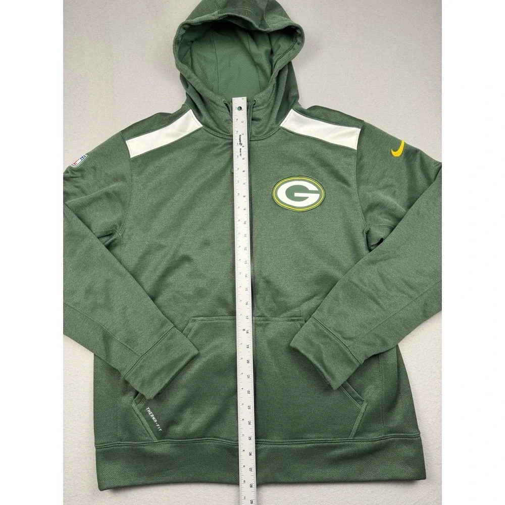 Nike Green Bay Packers Hoodie Mens L Full Zip Sweatshirt NFL Football Therma-Fit